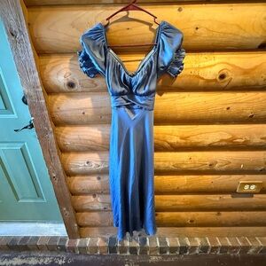 Petal and Pup blue satin dress